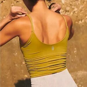 NWOT Free People Movement Good Karma Ruched Crop Tank